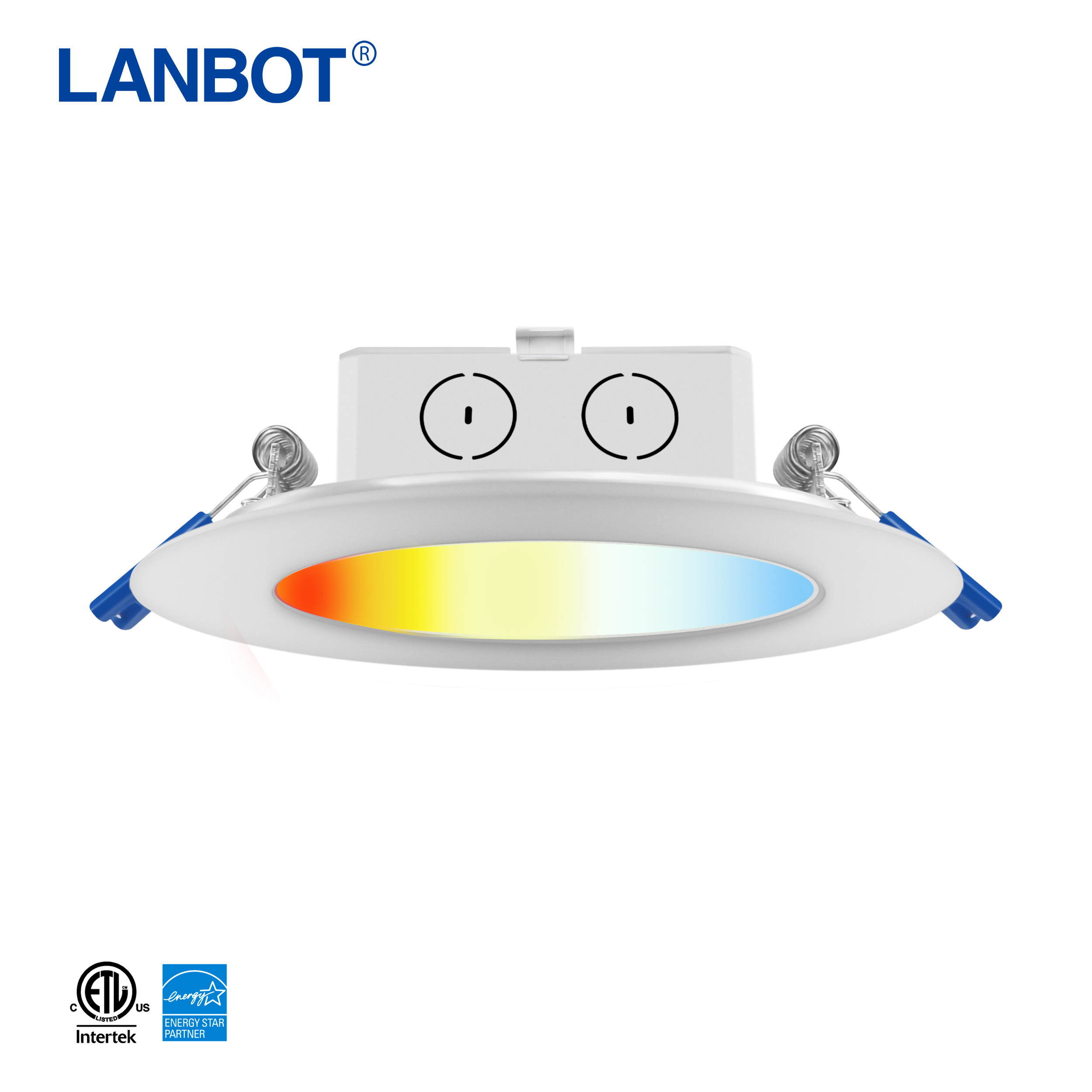 Lanbot 4 дюймовые светодиодные светильники с гладкая отделка, модернизированное СИД встроенное освещение 5CCT сменные светодиодные светильники