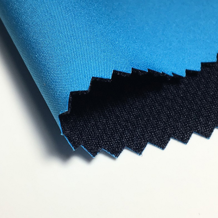 100D Tpu film tricot fleece bonded 3 layers waterproof polyester spandex softshell wear clothing fabric elastic stretch fabric