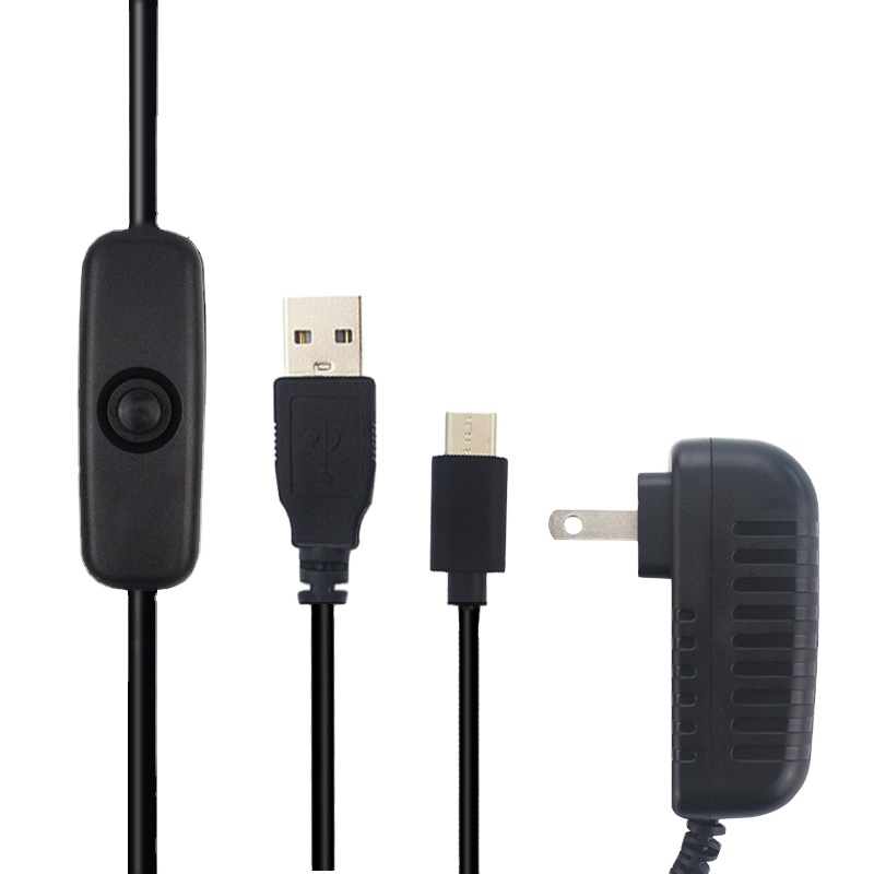 Адаптер питания для Raspberry Pi 4, USB Type-C 5 в 3 А, переключатель питания, вилка EU/US/UK/AU, зарядное устройство для Raspberry Pi 4