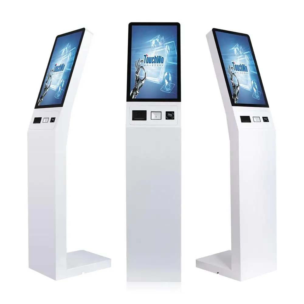 Cheap 21.5 inch capacitive touch screen all in one pc kiosk with barcode scanner, Thermal printer