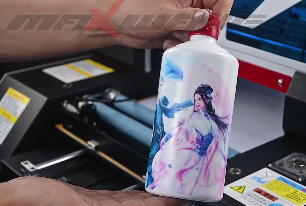UV Printer Varnish And Inkjet Printer Double Heads UV Flatbed Printer For Mug Bottle T-shirt Printing Machine