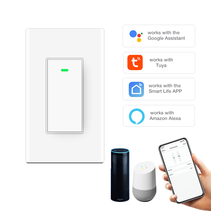 Домашний 1-ная сенсорный tuya smart alexa google 220 вольт тип без нейтральный свет zigbee переключатель Wi-Fi "Умный" настенный wi-fi-выключатель
