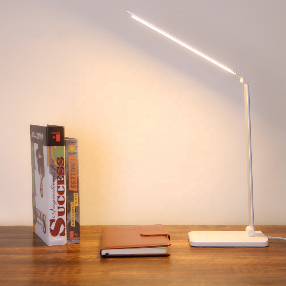 Diliberto Stepless Dimmable Desk Reading Light Foldable Rotatable Touch Switch LED Table Lamp DC 5V USB Charging Port Timing