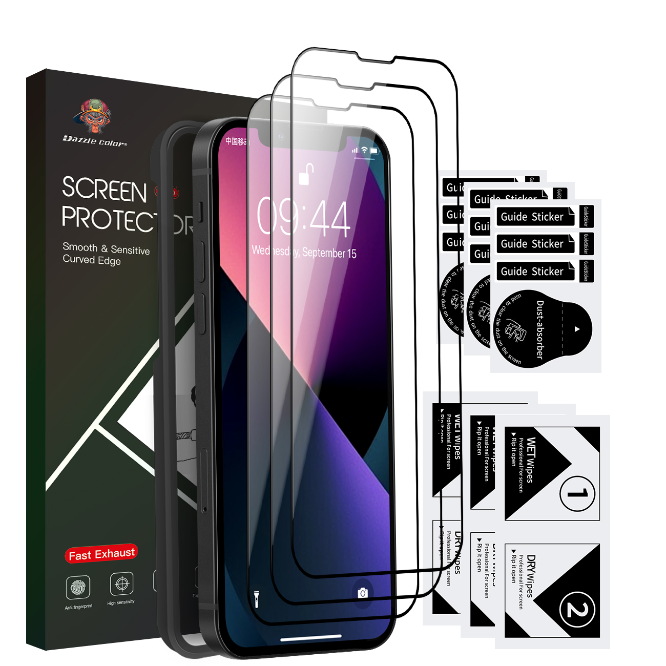 Factory Price OEM ODM 9H HD No Bubble Mobile Phone Tempered Glass Screen Protector for iphone 13