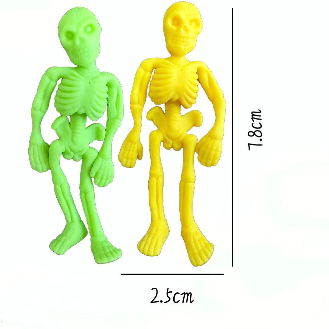 Factory Wholesale TPR Soft Rubber Toys Human Skeleton Elastic Telescopic Toys