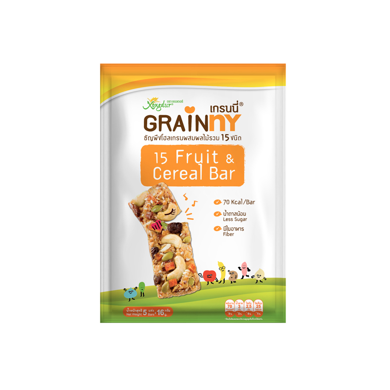 Grainny 15 фруктов и цельных зерен (5 бар x 16 г.) Еда и напитки