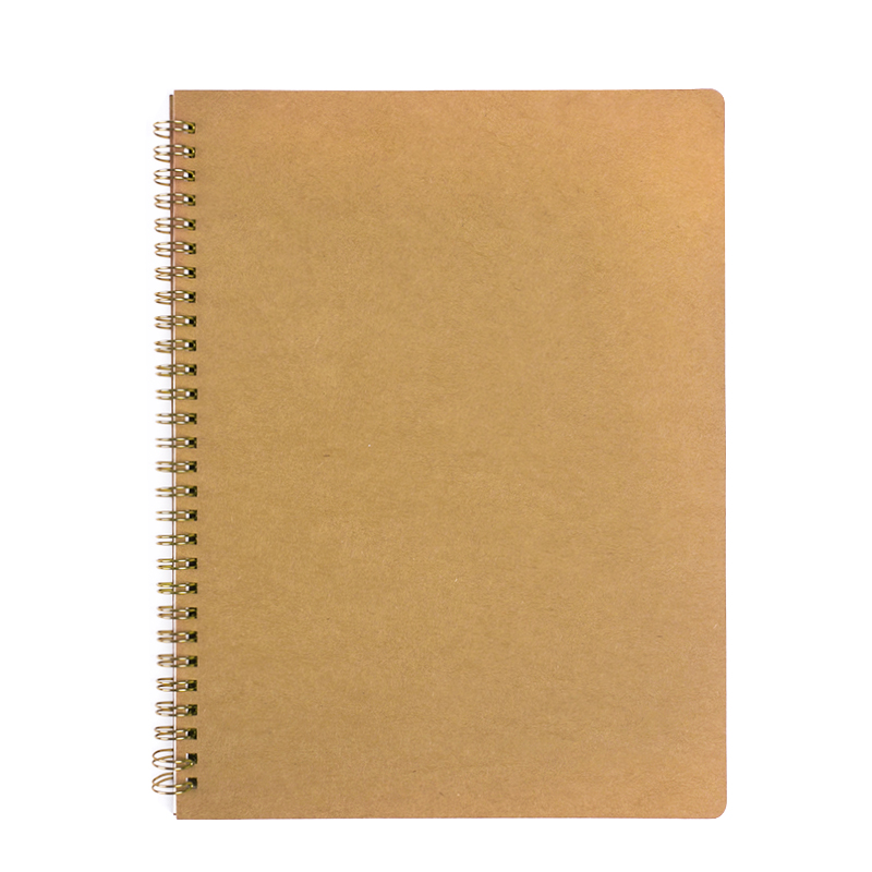 Simple kraft paper cover thick spiral notebook a5 horizontal line coil notebook graffiti sketchbook