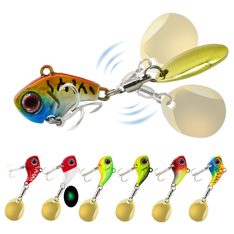 Amazon Hot Sale 3D Eyes 2.3CM 2.5CM 2.8CM 3.5CM Tail Blade Spinners Long Casting VIB Fishing Lures for Bass Trout
