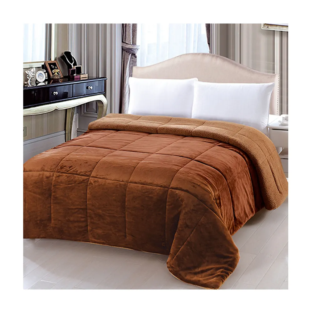 hot sale flannel sherpa comforter bedding set for south america market