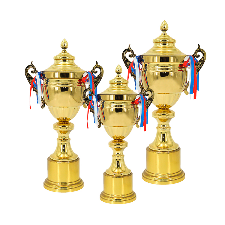 Customized students school sports metal trophy gold silver bronze football basketball trophy