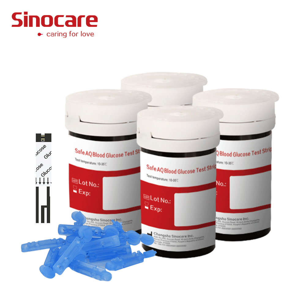 Sinocare codefree глюкозы тест-полоска, 50 шт в наборе, для диабетиков, тест-полоски для безопасная и голоса