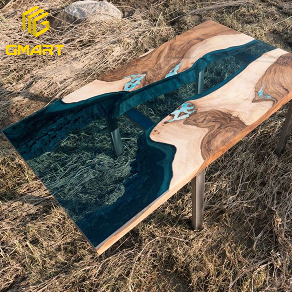 Gmart Best Seller Customized Epoxy Coffee Tables, Unique Design Wooden Slab Tables Resin Epoxy/