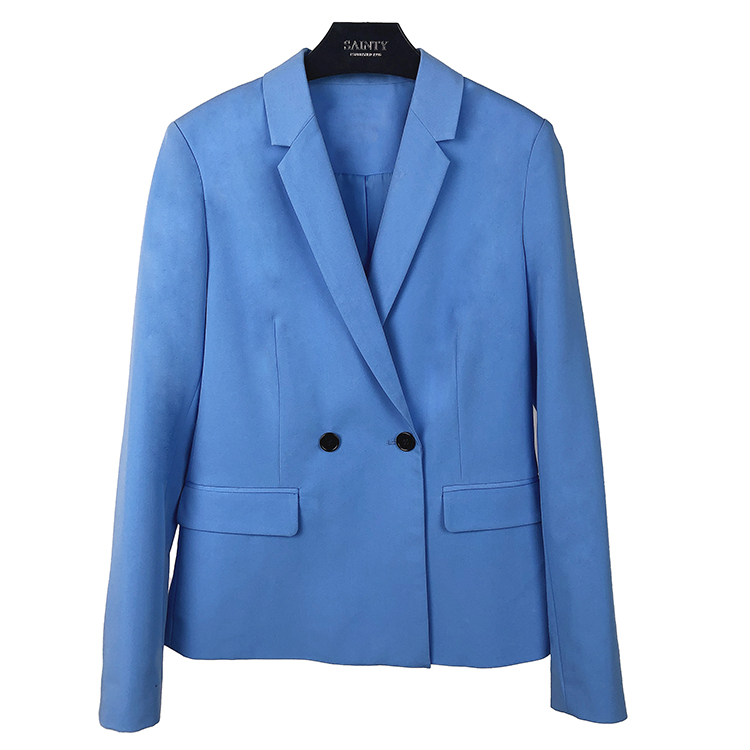2020 high quality Women blue double-breasted suits casual work office lady style women coat classical for autumn wear clothing