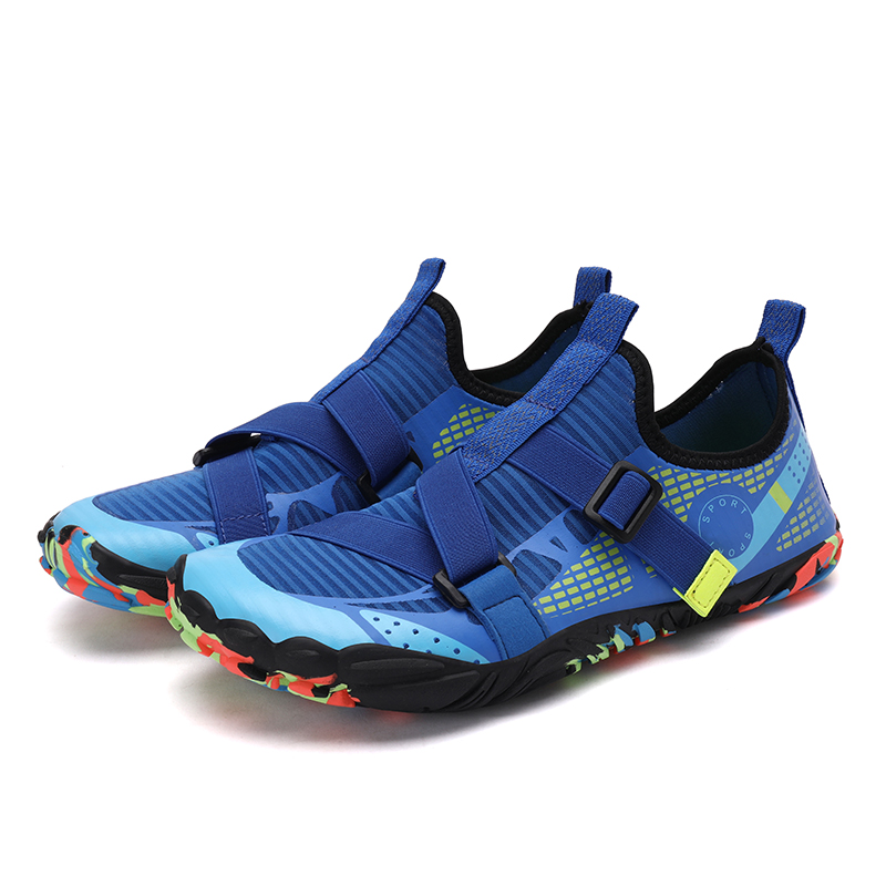 New rubber elastic bottom breathable mesh upper fashion flat outdoor beach riding casaul men's wading shoes