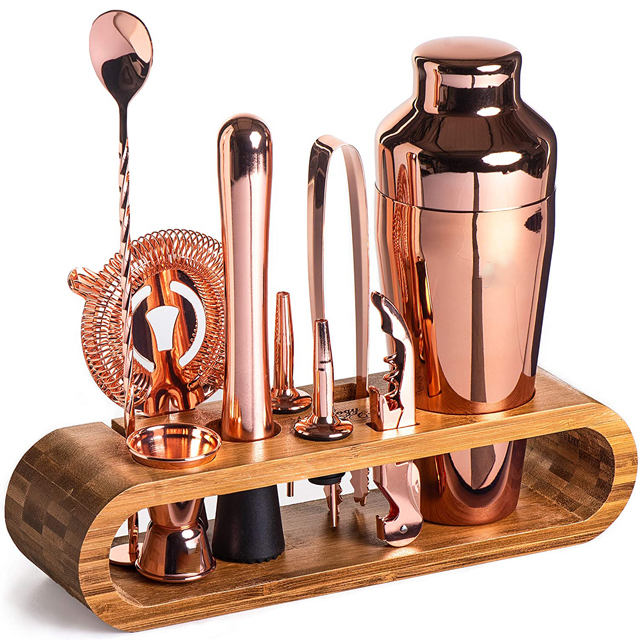 Bar Tools Set For Foolproof Drink Mixing 10pcs Bar Set Cocktail Shaker Set With Stand