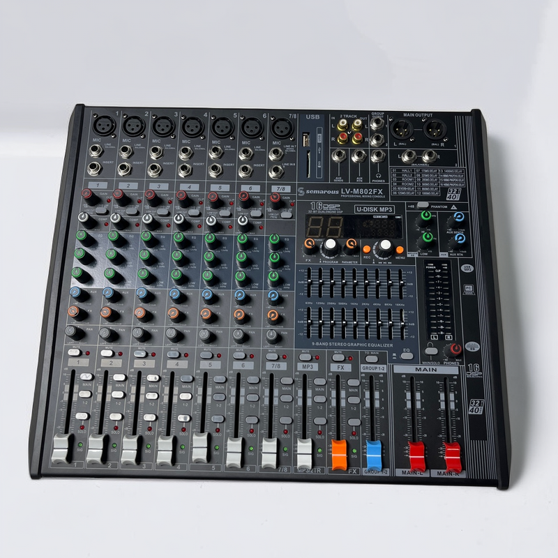 LV-M808FX профессиональный аудио микшер 8 каналов микшерная консоль