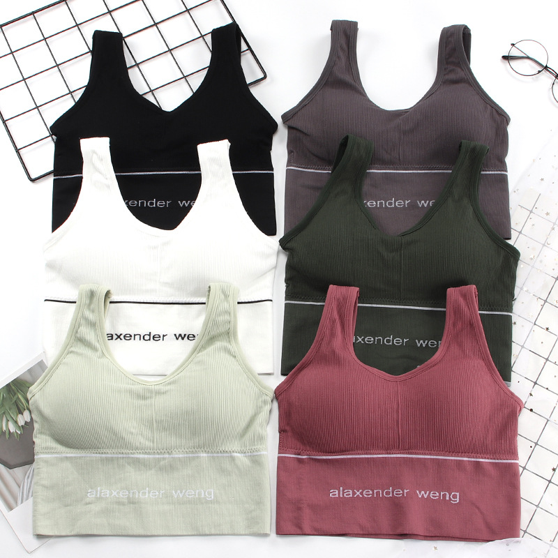 Sleeveless Crop Camisole Tank Tops Sport Bra Seamless Cami Workout Shirts With Built Bra For Women