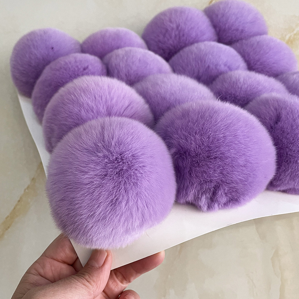 Good quality large rabbit fur pom pom for beanie hat bobble style hats