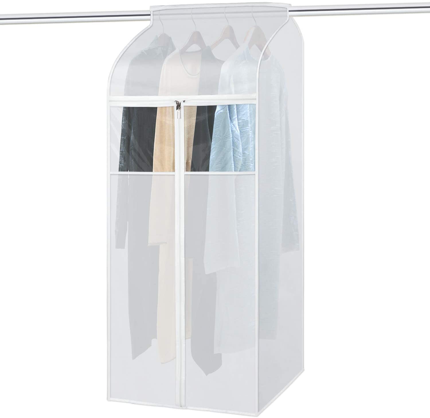 Customized PEVA Luxury Garment Bag Garment Zipper Plastic Bag Clear Garment Bags