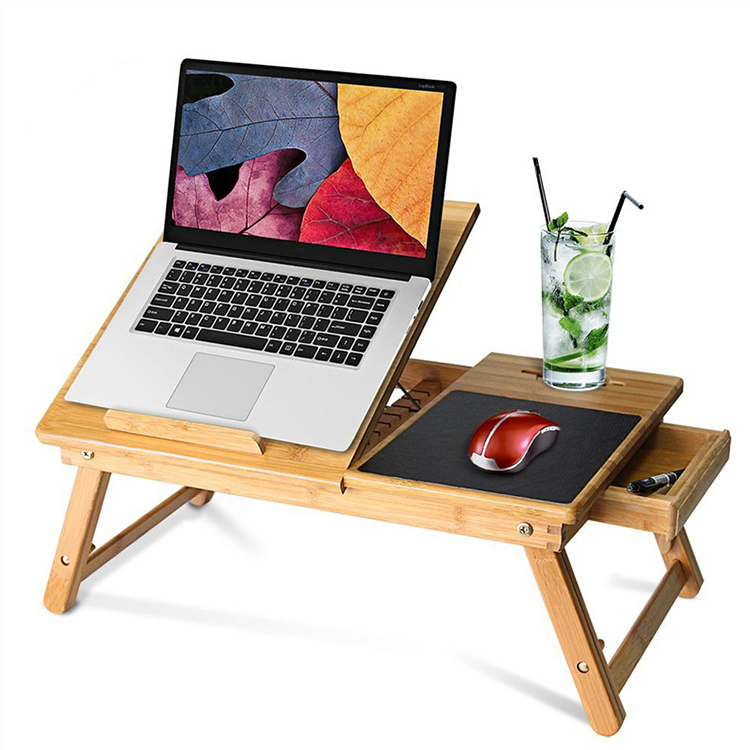 2021 Portable natural bamboo Foldable Laptop Table Notebook Study Laptop Bed Stand desk
