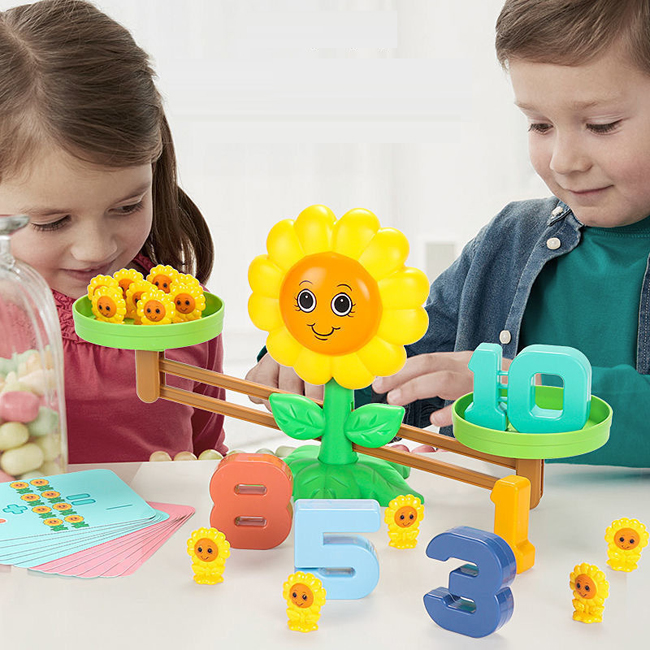 Sunflower shape digital balance toys kids intelligence game set educational toy learning math for boys and girls