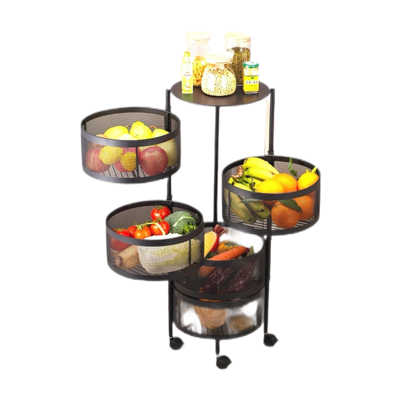 Modern design 4-layer folding furniture kitchen foldable display rack shelf with wheels ZWJ-3