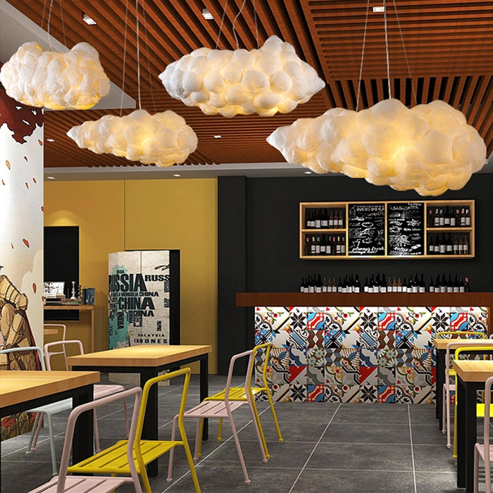 Modern interior decorative chandelier led cloud shape light pendant lamp lighting