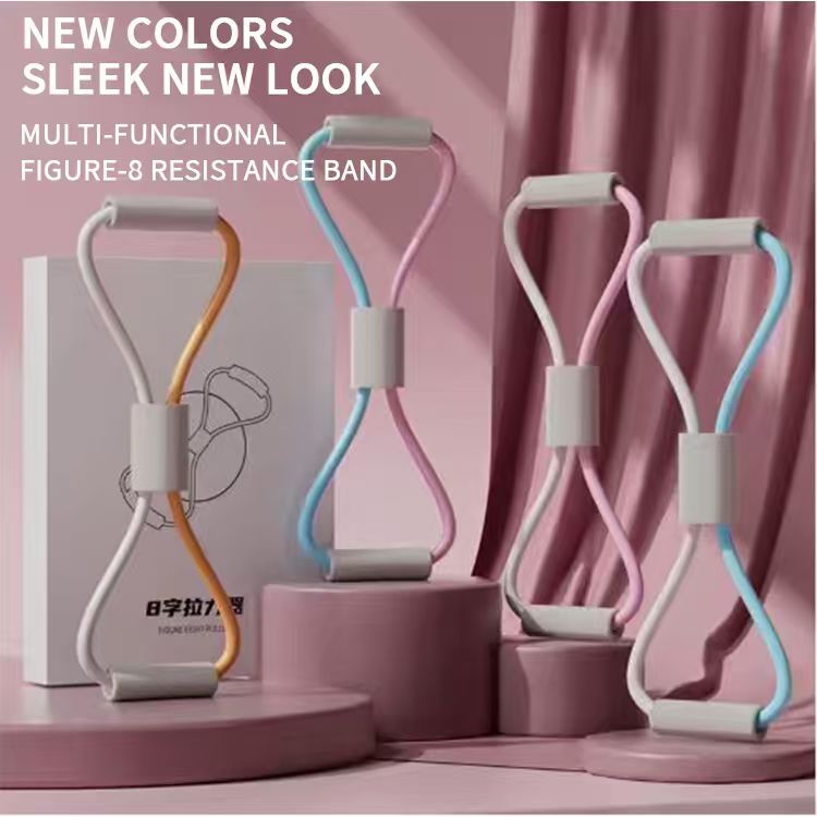 New 8 Model TPR Material Yoga Fitness Resistance Bands Yoga and Pilates Accessories Tension Straps Yoga Ropes