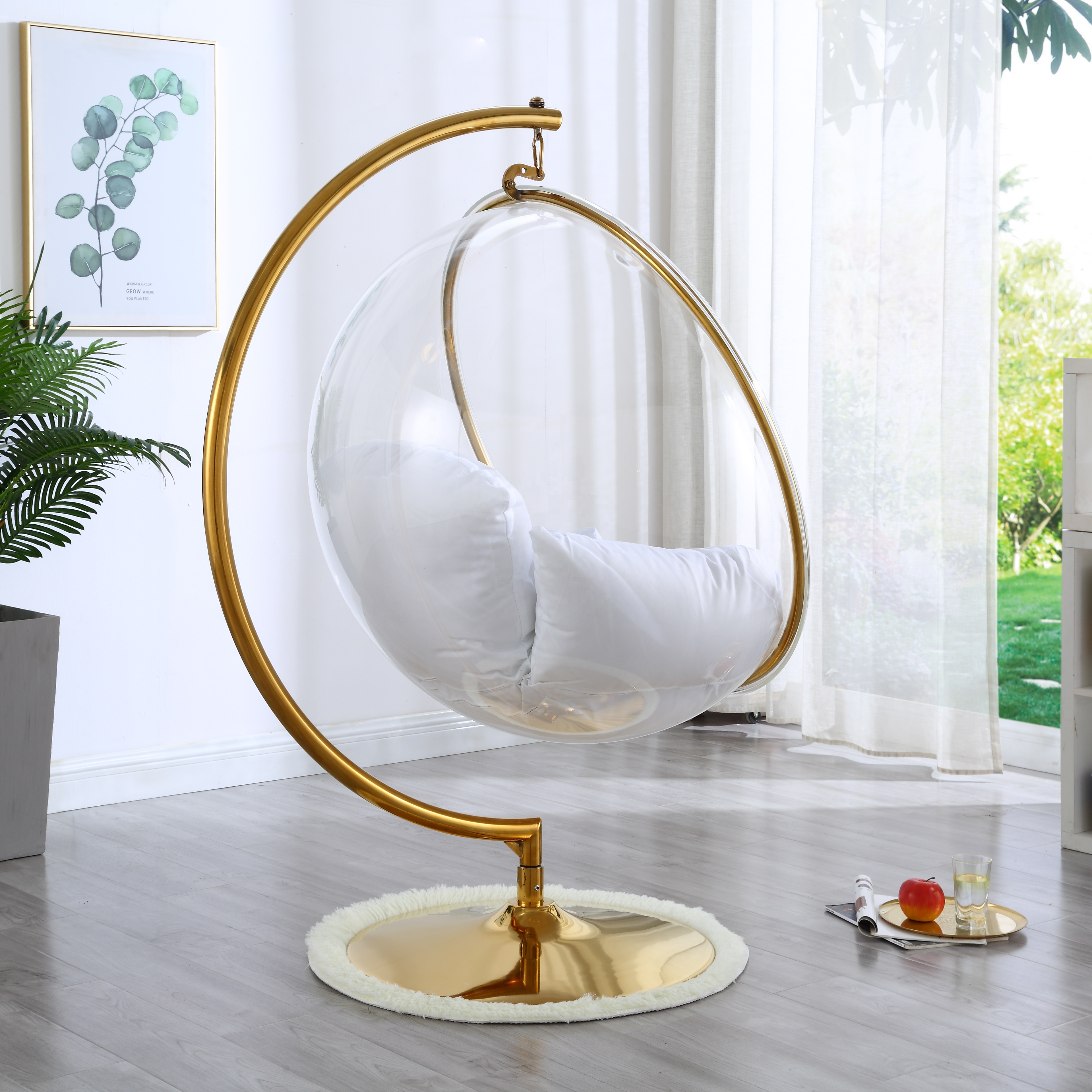 TW8837 Popular and hot sell indoor hanging chair acrylic hanging bubble chair hanging swing bubble chair