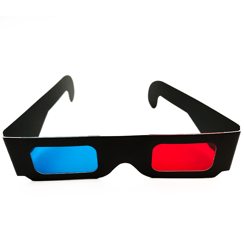 Одноразовые 3D Бумажные очки Cyan & Red 3D очки для просмотра видео, рекламные очки