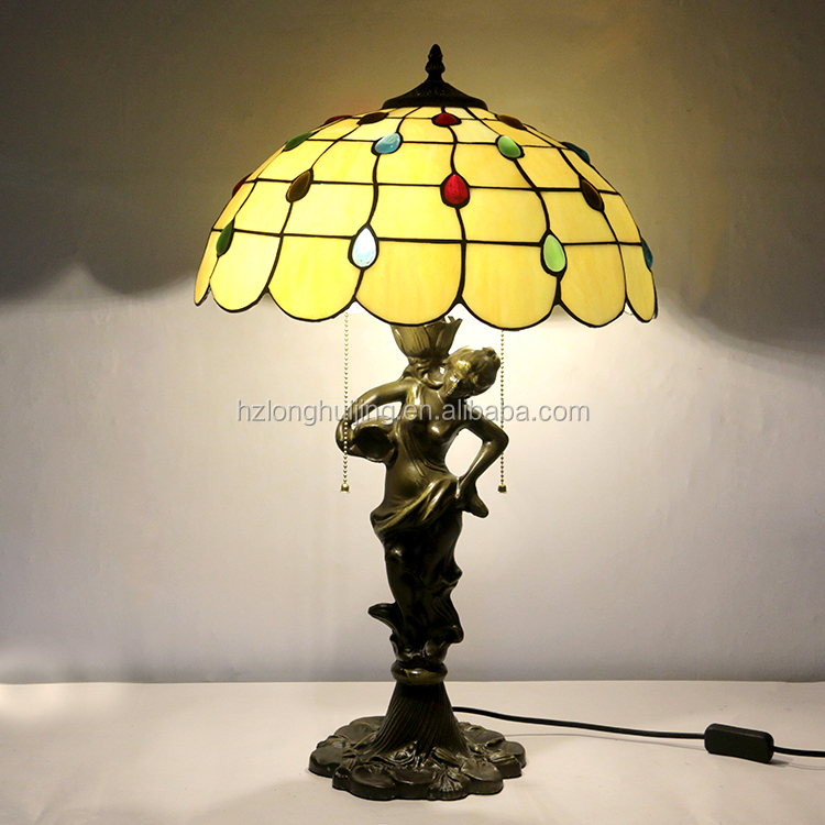 LongHuiJing 12Inch Sunflower Stained Glass Lampshade Tiffany Style Light Semi Flush Mount Ceiling Lamp With Bowl Shade