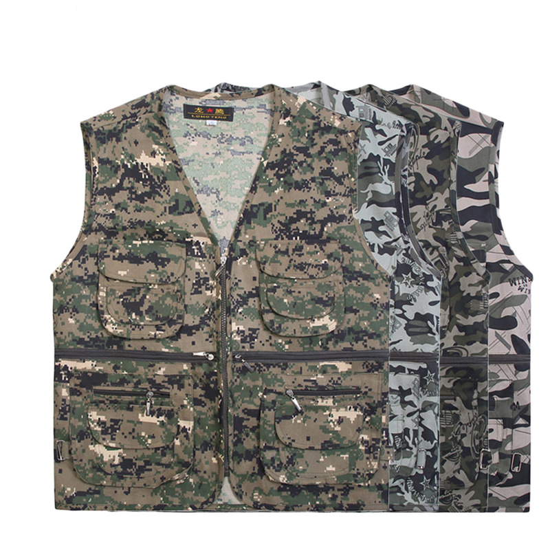 Custom LOGO breathable Moisture Wicking outdoor hunting men's camouflage vest