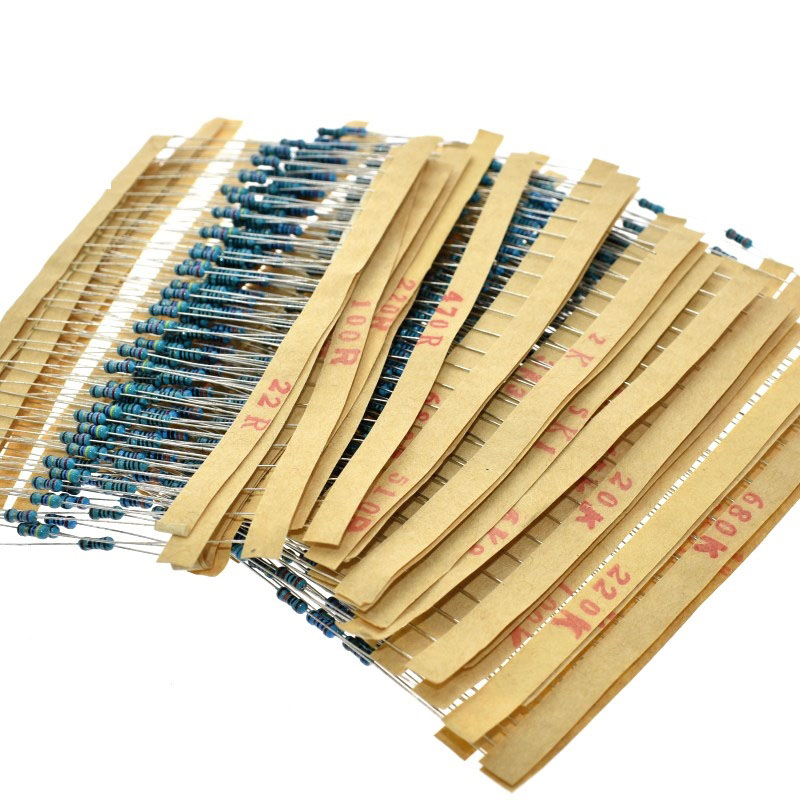 Inkson 500 шт./компл. 1/4W 100R 220R 1K 1,5 K 2,2 K 4,7 K 10K 22K 47K 100K 1K5 2K2 4K7 Ом металлического пленочного резистора