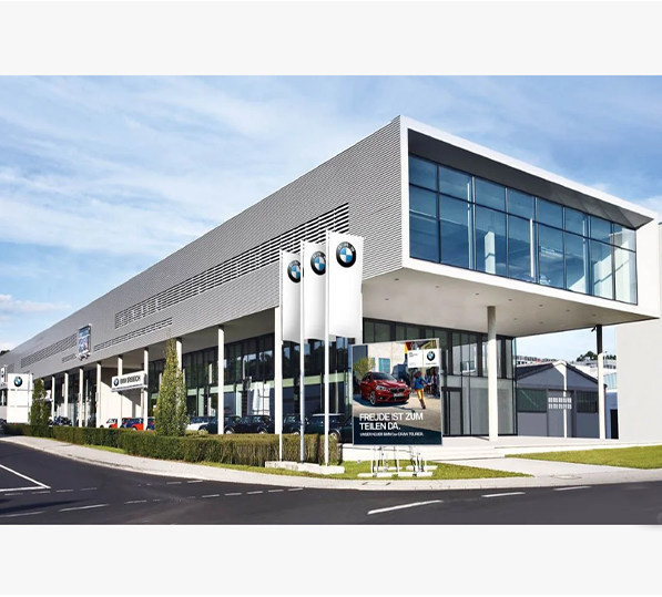 Construction Materials Pre Fabricated Steel Building Warehouse Automotive Shop Showroom Factory Steel Structure Steel Hall