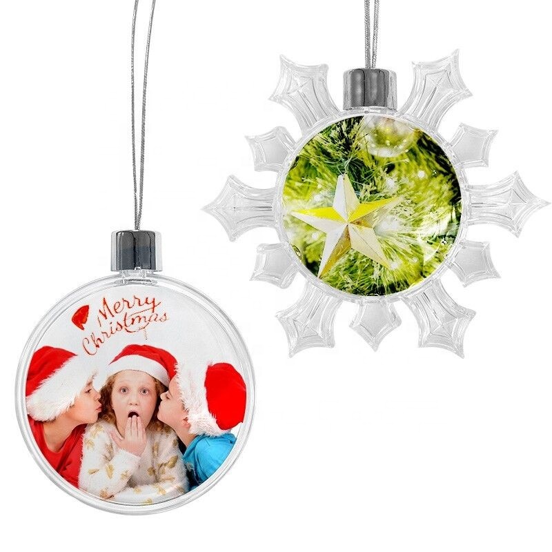 2021 Sublimation Blank Snowflake Plastic Christmas Ornament