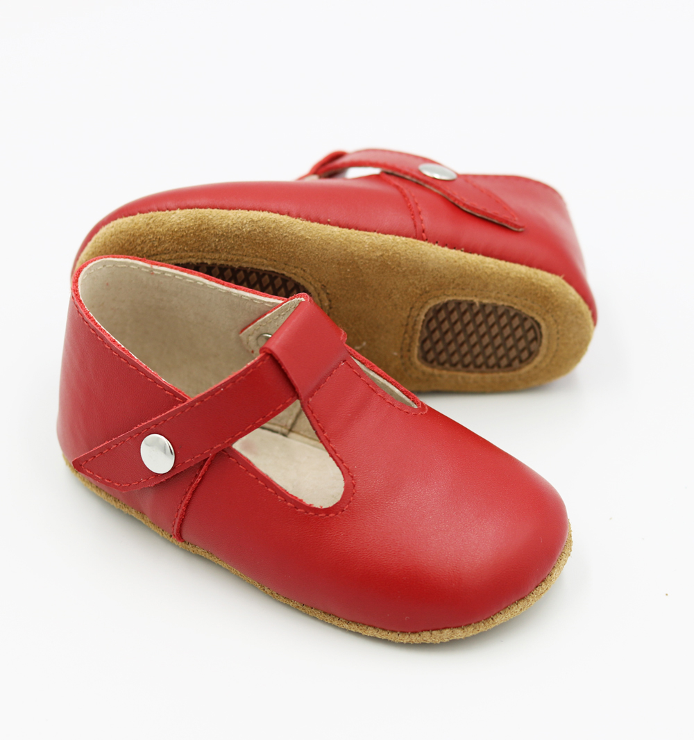 New Arrival Red Bottom Toddler Real Leather Ballet Girl Baby Dress Shoes