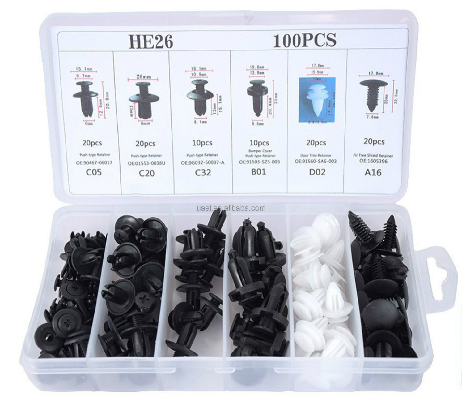 6 Types Car Plastic Mounting Set Bumper Mounting Clips Kit Door Trim Car Body Rivets Mounting Kit Auto Fastener & Car Clip