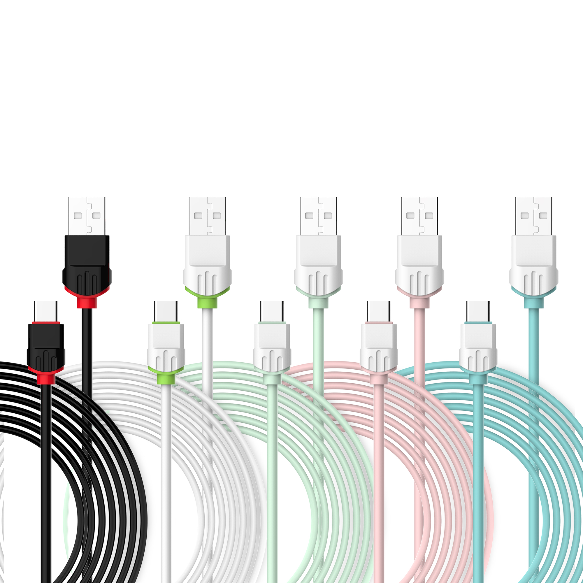 Somostel Cable USB-A de colors carga rapida de 2A color macaron for Iphone for Huawei for Xiaomi