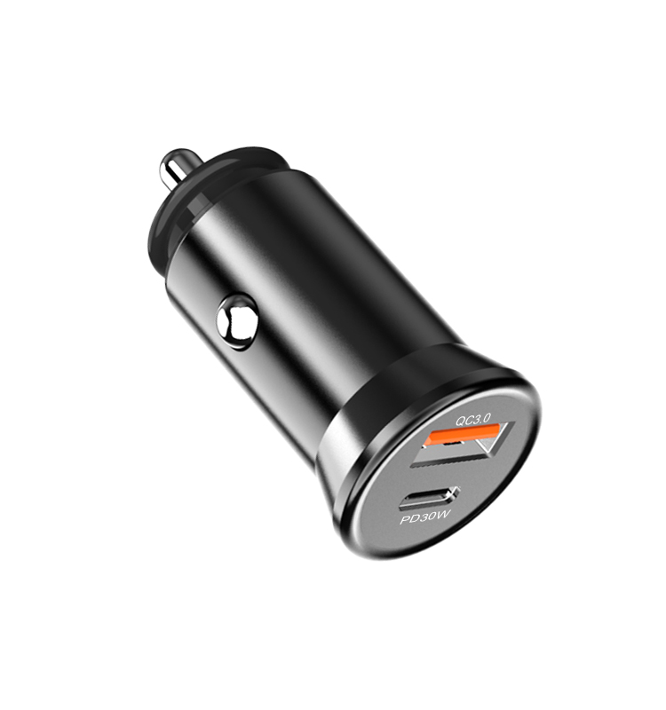 IBD Fast Charging Mini Usb Car Charger Metal Type-C Compatible With Pd 30W Flash Qc3.0 Car Charger For iPhone 13