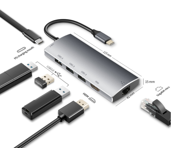 6 в 1 USB C концентратор hdmi в Type C концентратор адаптер с HD MI USB 3,0 Type c к RJ45 конвертер