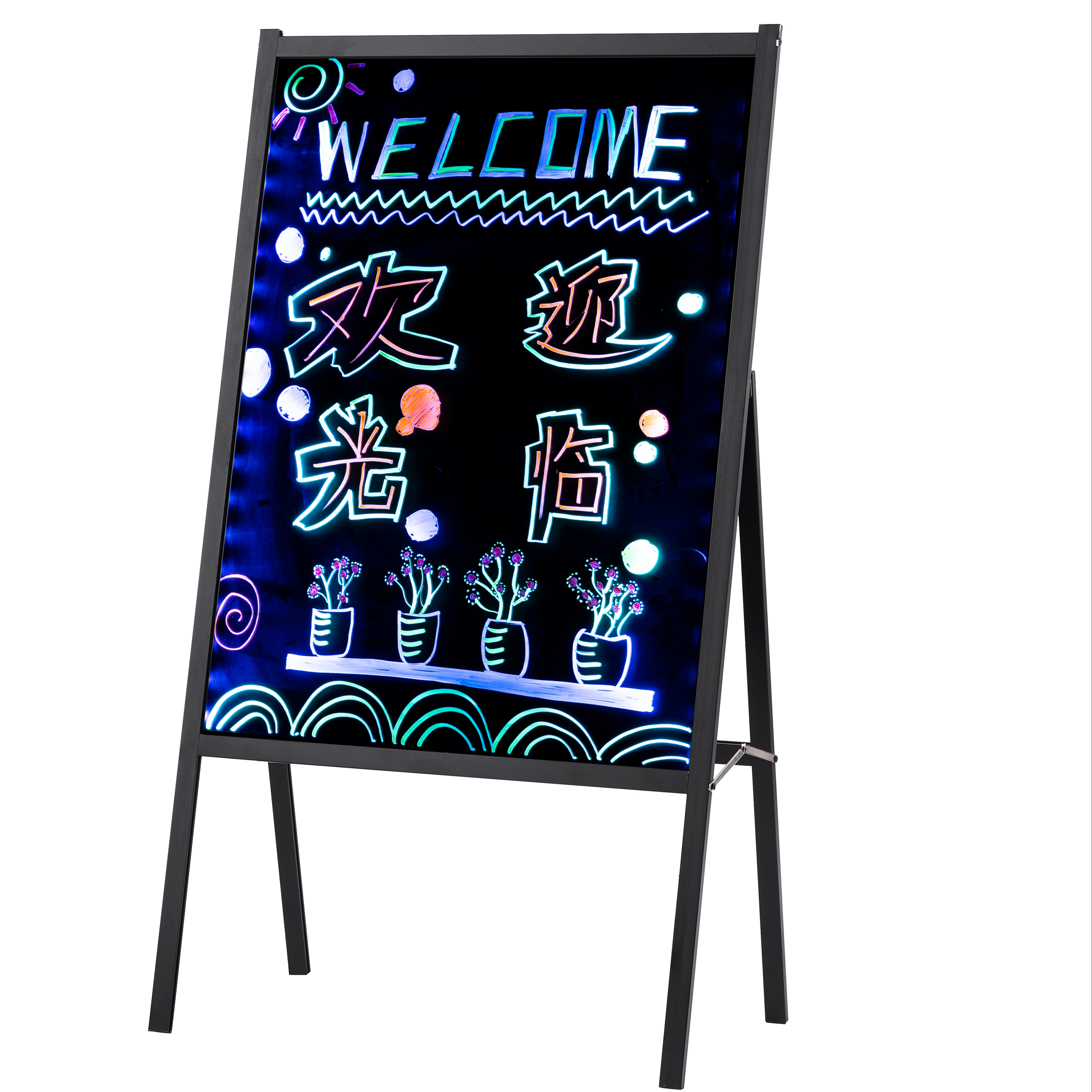 High quality remote control Flash blackboard fluorescent plate led writing board