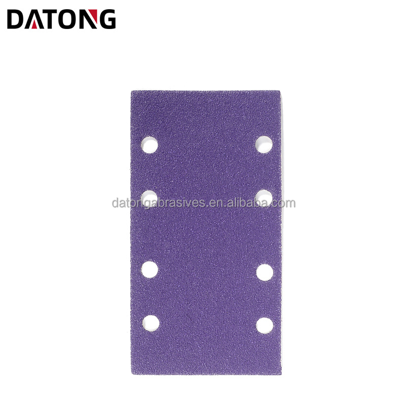 Datong factory High quality abrasives sand paper 95x180mm 6holes Grit 100 Round Ceramic purple Sanding Disc