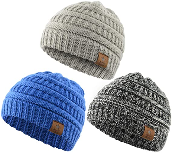 Free samples Soft Warm Knitted Baby Hats Cute Cozy Chunky womens winter hats