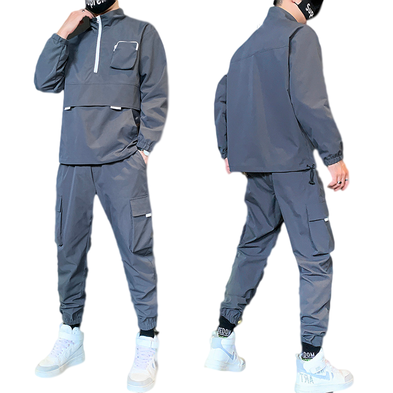 Custom беговая дорожка весенние комплекты из 2 предметов, без рисунка для спорта мужские в стиле пэчворк набор тренировочных костюмов мужской фитнес со стоячим воротником толстовки спортивные костюмы