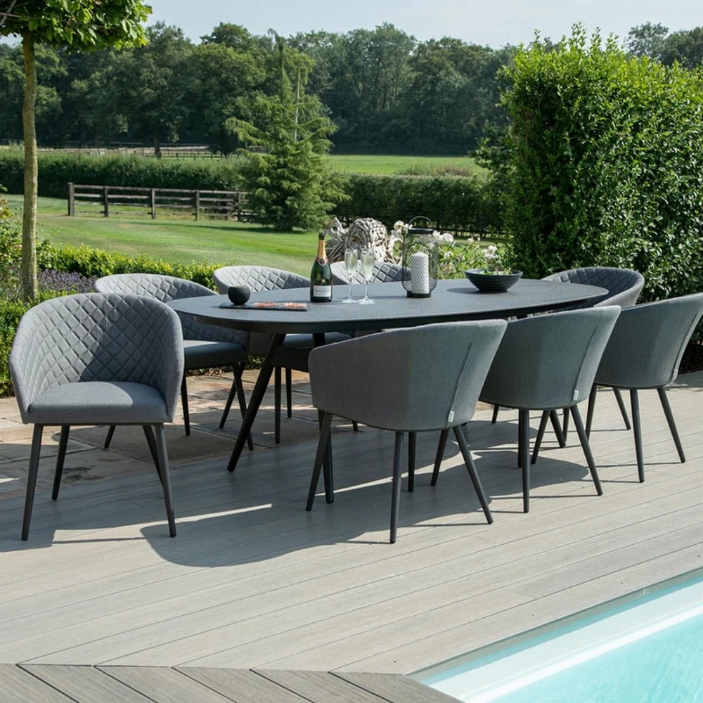 Outdoor Furniture Dining Sets Patio Chairs And Table With 8 Seat Oval Dining Set For Garden Patio Furniture