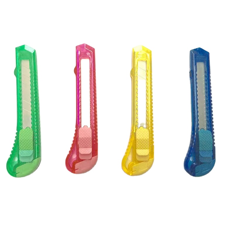 Wholesale Promotional Factory Supplies Stationery Knife Plastic Handle Sliding Retractable Utility Knife