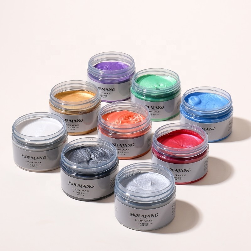 Private Label OEM wholesale Hair Clay 10 colors Temporary hair dye MOFAJANG hair color wax