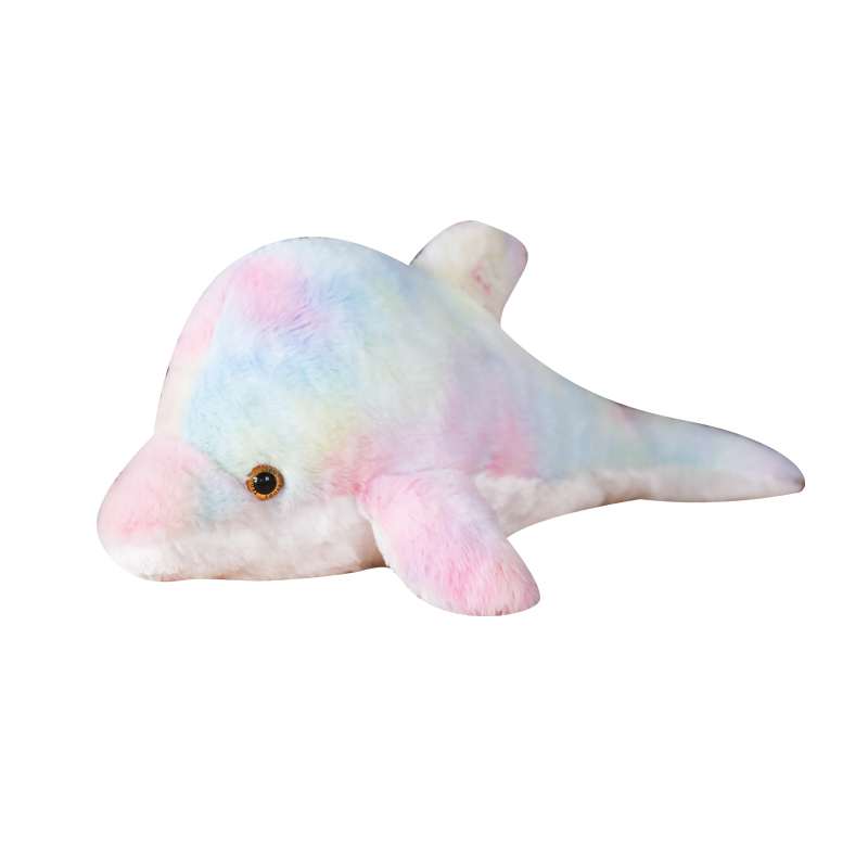 hot sale colorful dolphin doll rainbow whale plush toy dolphin LED plush toy Christmas gifts for children