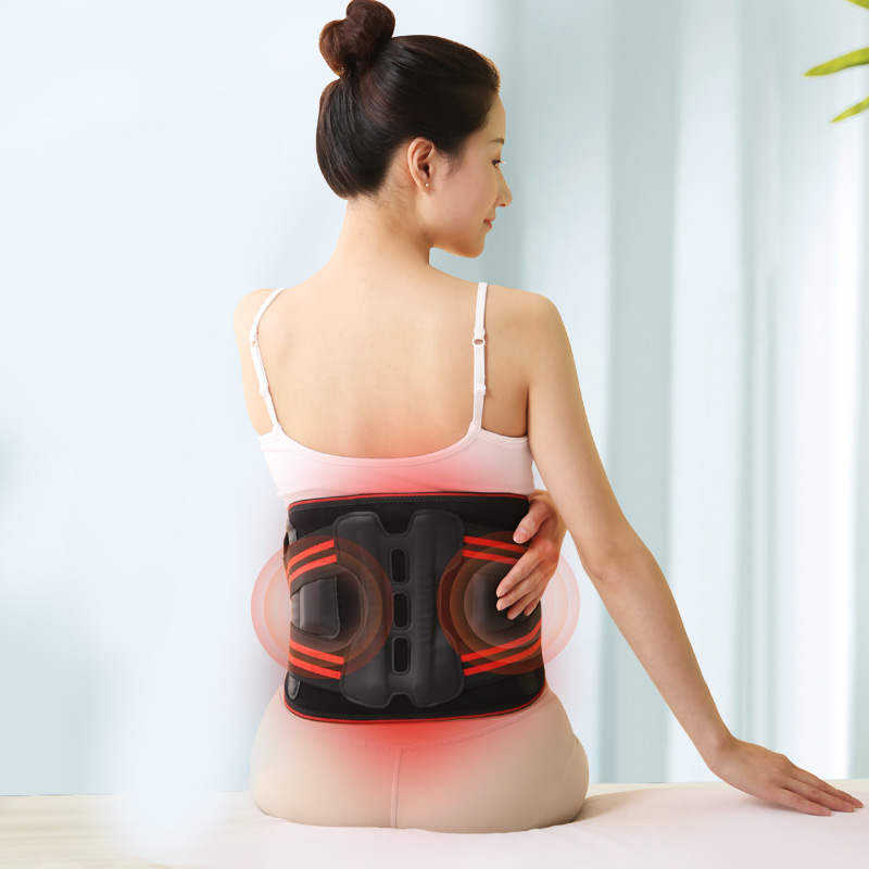 Factory Direct Supply Graphene Heated Far Infrared Massage Support Waist Belt with 3 Vibration Modes