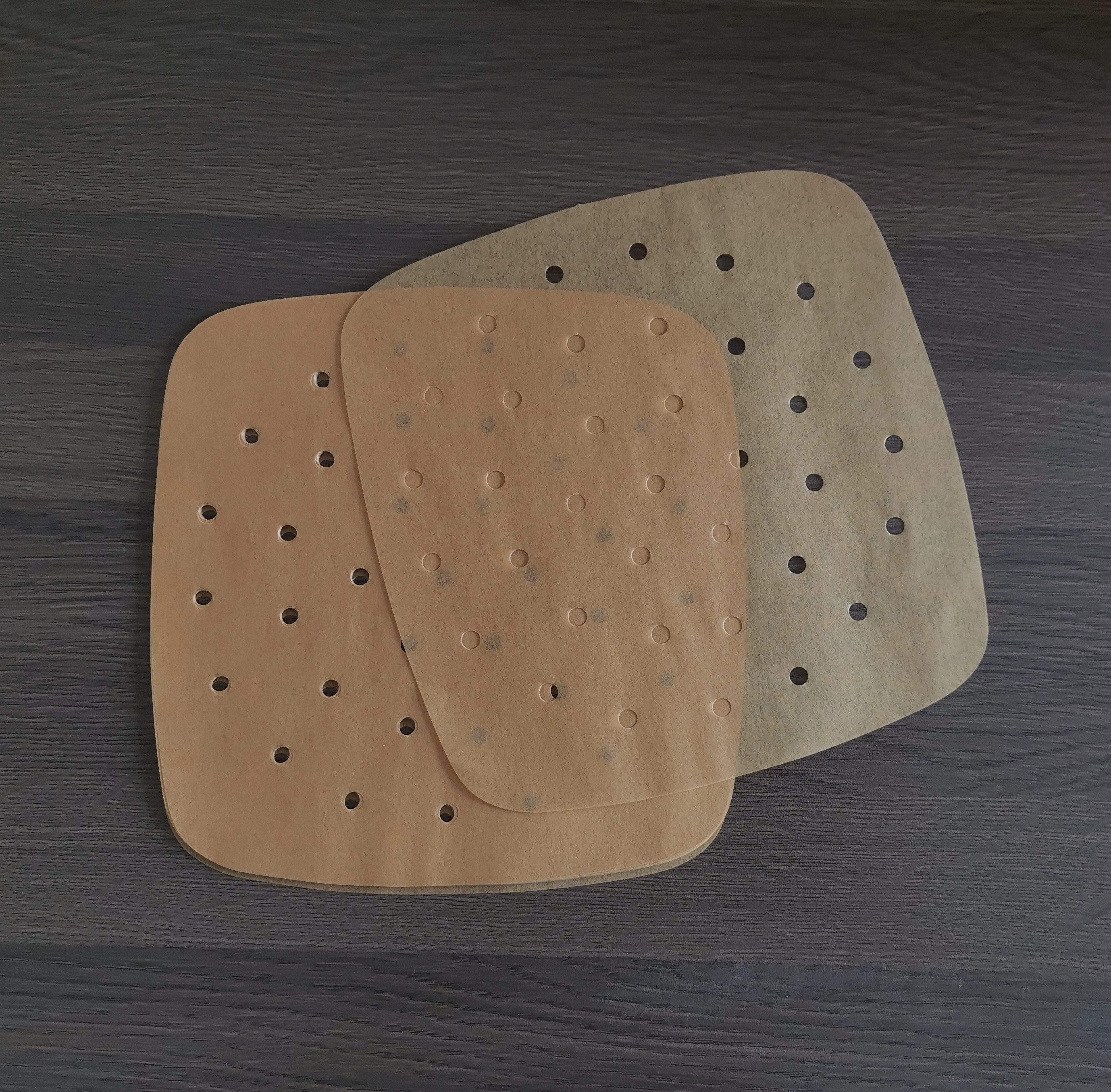 8.5 Inch Perforated Unbleached Square Air Fryer Liners